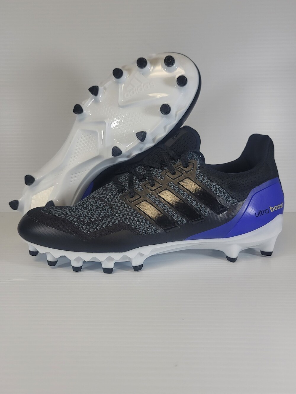 Adidas Ultraboost Ultra Boost Football Cleats Black Blue Mens Size New